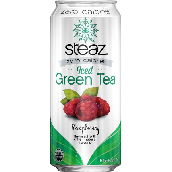 Steaz Organic Iced Tea Raspberry Zero 16 Fluid Ounce - 12 Per Case.