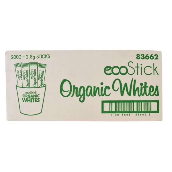 Ecostick Sticks Naturally White Single Serve 2.8 Grams Each - 2000 Per Case.