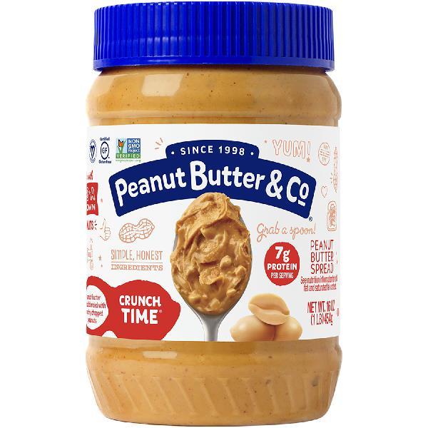 Crunch Time XAll Natural Smooth Peanutbutter Vegan Non Gmo Kosher Gluten Free 16 Ounce Size - 6 Per Case.