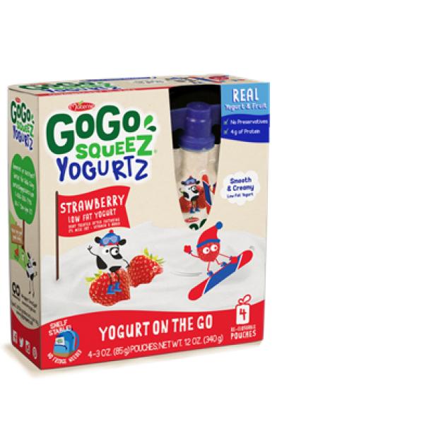 Gogo Squeez Yogurtz Strawberry 12 Ounce Size - 12 Per Case.