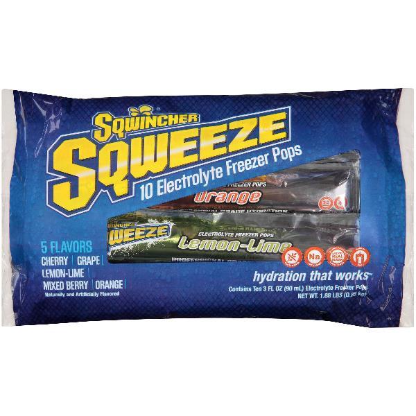 Sqwincher Sqweeze Electrolyte Freezer Pops Flavor Pack 10 Each - 15 Per Case.
