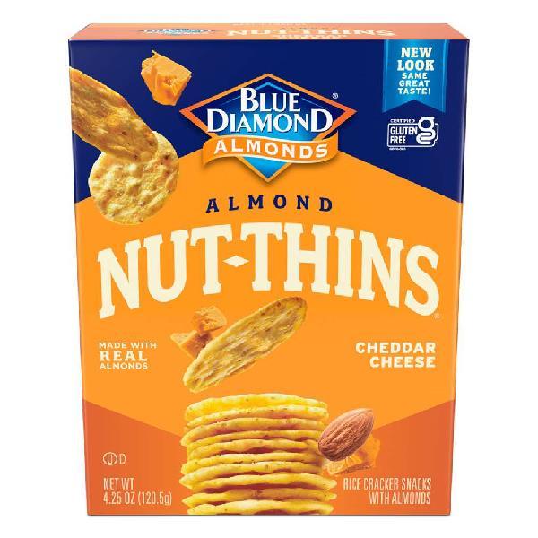 Blue Diamond Almonds Crackers Cheddar Cheese 4.25 Ounce Size - 12 Per Case.