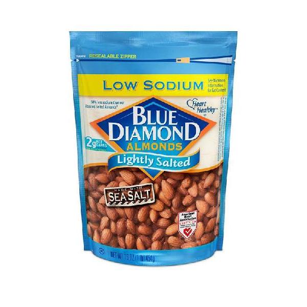 Blue Diamond Almonds Light Salt 16 Ounce Size - 6 Per Case.