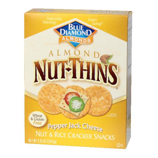 Blue Diamond Nut Thins Pepperjack 4.25 Ounce Size - 12 Per Case.