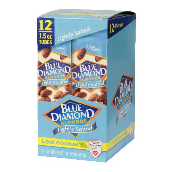 Blue Diamond Lightly Salted Tube 1.5 Ounce Size - 144 Per Case.
