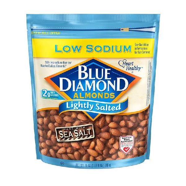 Blue Diamond Lightly Salted Low Sodium 25 Ounce Size - 6 Per Case.