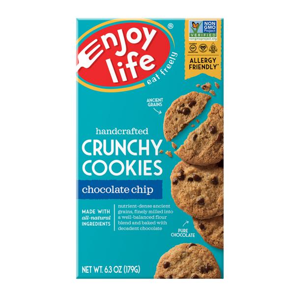 Enjoy Life Crunchy Chocolate Chip Cookies 6.3 Ounce Size - 6 Per Case.