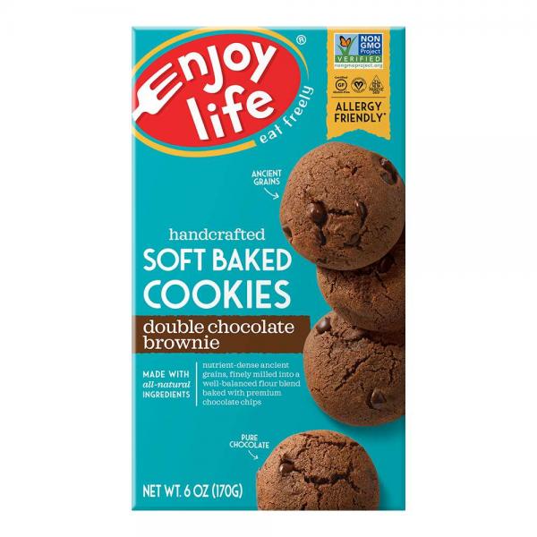 Enjoy Life Double Chocolate Brownie Soft Baked Cookies 6 Ounce Size - 6 Per Case.