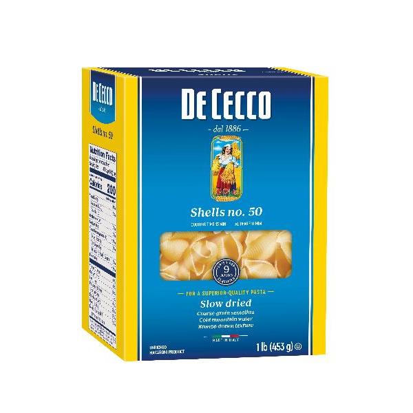De Cecco Enriched Macaroni Shells 1 Pound Each - 12 Per Case.