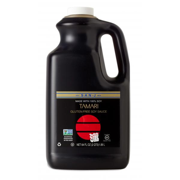 San J Gluten Free Tamari Soy Sauce (black Label) 64 Fluid Ounce - 6 Per Case.