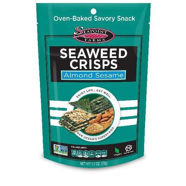 Seapoint Farms Almond Sesame Seaweed Crisps 12-1.2 Ounce 12-1.2 Ounce
