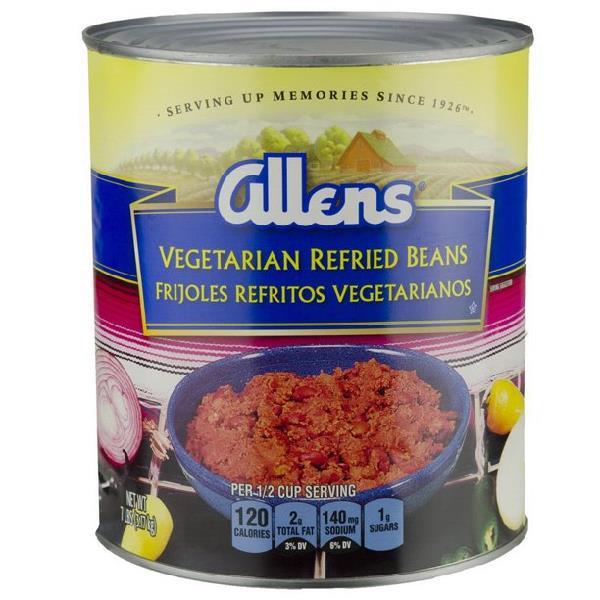 Allen Refried Beans Vegetarian Canned 112 Ounce Size - 6 Per Case.