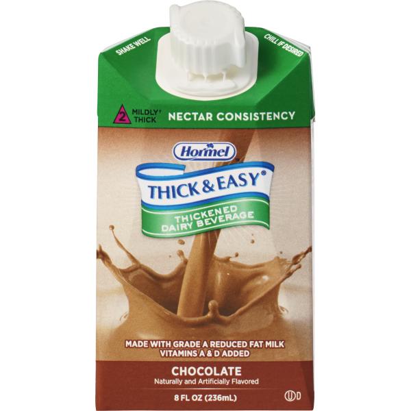 Thick & Easy Thickened Dairy Beverage Chocolate Nectar 27 Count Packs - 1 Per Case.