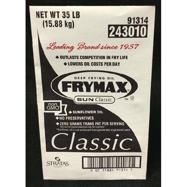 Frymax Classic Sunflower Frying Oil 35 Pound Each - 1 Per Case.