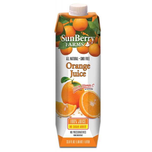 Sunberry Farms Orange Juice 33.8 Fluid Ounce - 12 Per Case.