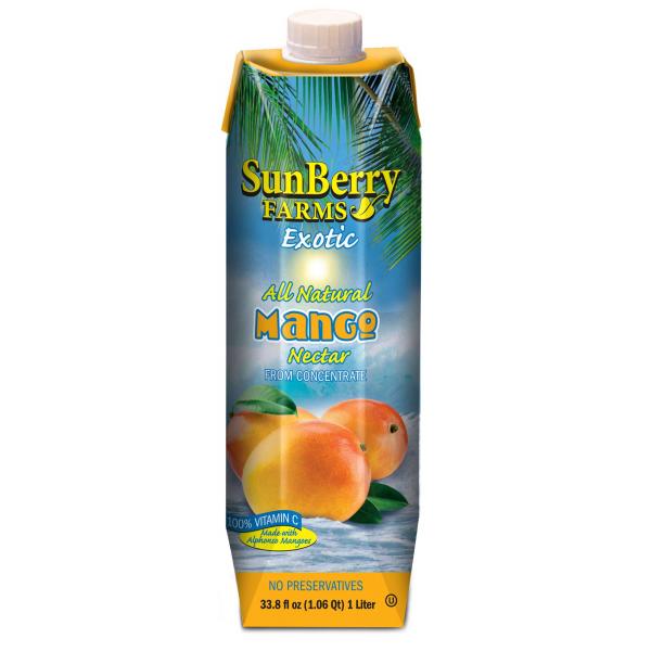 Sunberry Farms Mango Nectar Juice 33.8 Fluid Ounce - 12 Per Case.