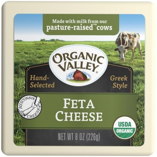 Organic Valley Greek Style Organic Feta Cheese Block 8 Ounce Size - 12 Per Case.