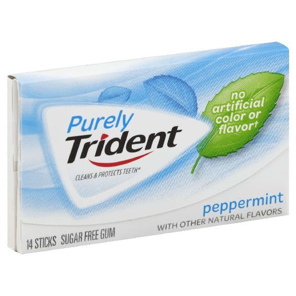 Purely Trident Peppermint 14 Count Packs - 144 Per Case.