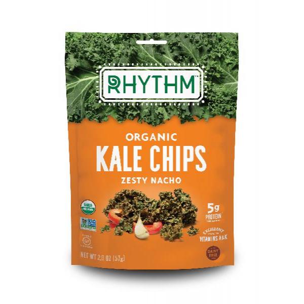 Organic Zesty Nacho Kale Chips 2 Ounce Size - 12 Per Case.