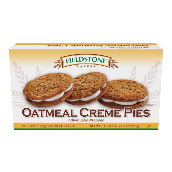 Fieldstone Bakery Oatmeal Creme Pie 1 Each - 192 Per Case.