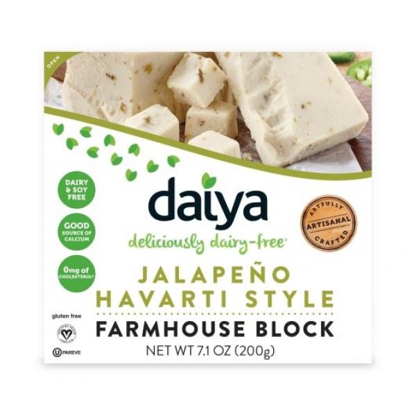 Daiya Jalapeno Havarti Style Block Dairy Free Gluten Free Soy Free And Plant Based Chee 7.1 Ounce Size - 8 Per Case.