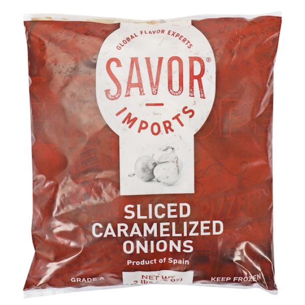 Savor Imports Caramelized Sliced Onions 2 Pound Each - 12 Per Case.