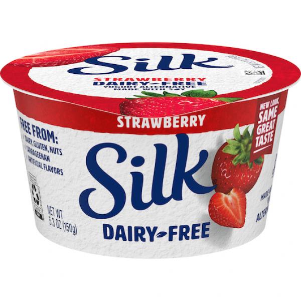 Silk Cultured Soy Strawberry Yougourt Pack 5.3 Ounce Size - 8 Per Case.