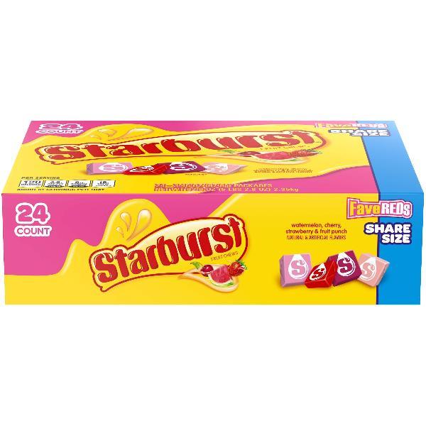 Starburst Fave Reds Per Carton Cartons Per 3.45 Ounce Size - 144 Per Case.