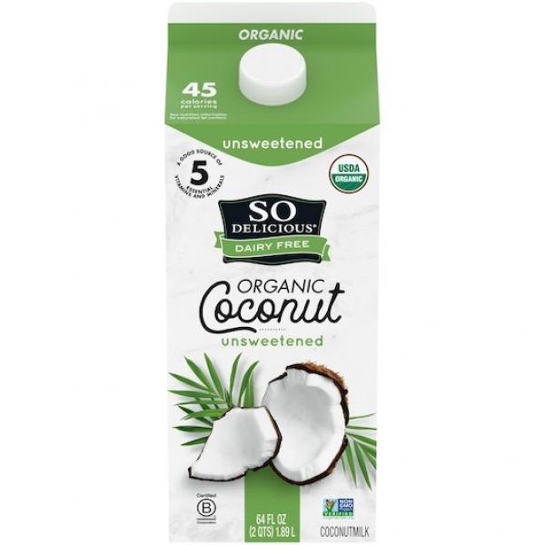 So Delicious Dairy Free Coconut Milk Beverageunsweetened Hg 0.5 Gallon - 6 Per Case.