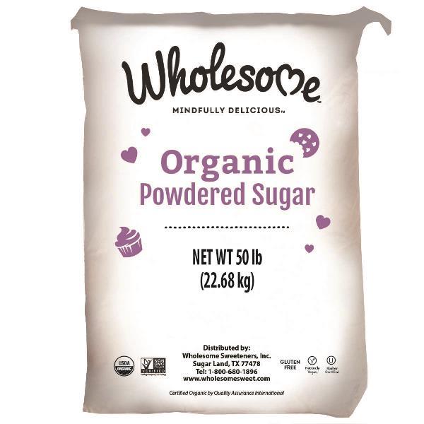 Wholesome Sweeteners Organic Powdered Sugar 50 Pound Each - 1 Per Case.