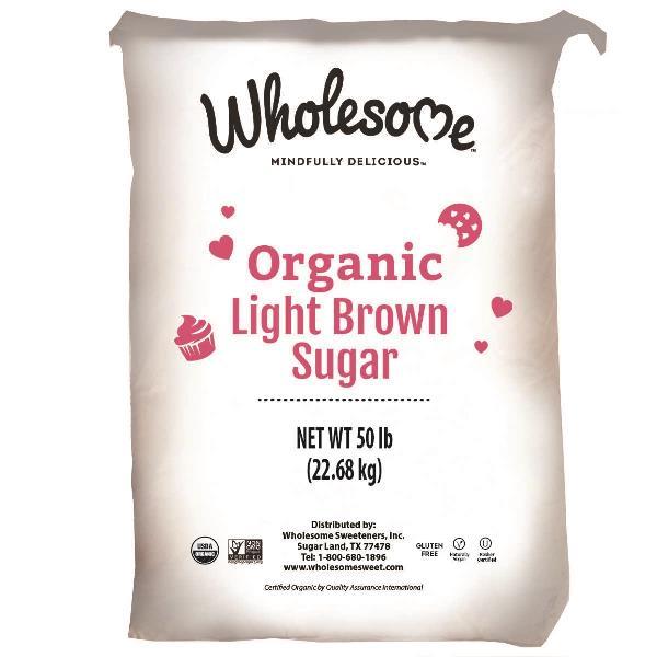 Wholesome Sweeteners Organic Light Brown Sugar 50 Pound Each - 1 Per Case.