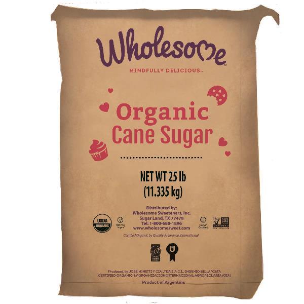 Wholesome Sweeteners Organic Cane Sugar 25 Pound Each - 1 Per Case.