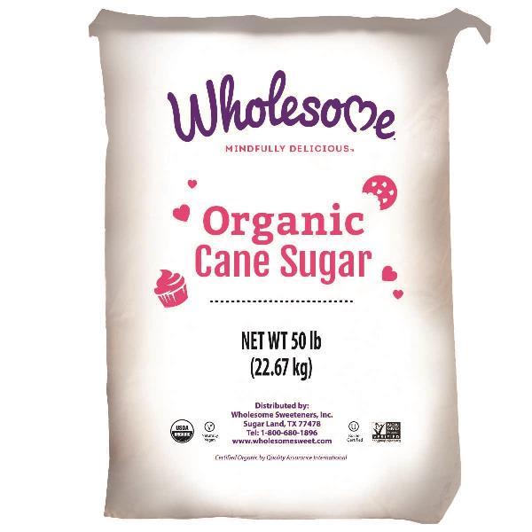Wholesome Sweeteners Organic Cane Sugar 50 Pound Each - 1 Per Case.