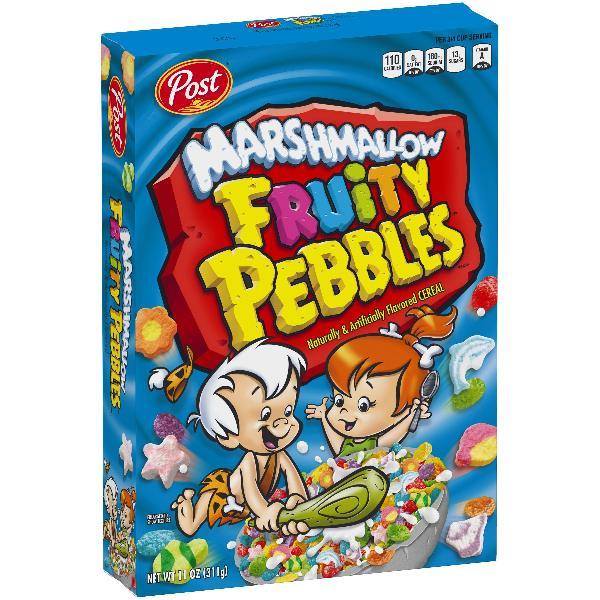 Post Marshmallow Fruity Pebbles Cereal 11 Ounce Size - 12 Per Case.
