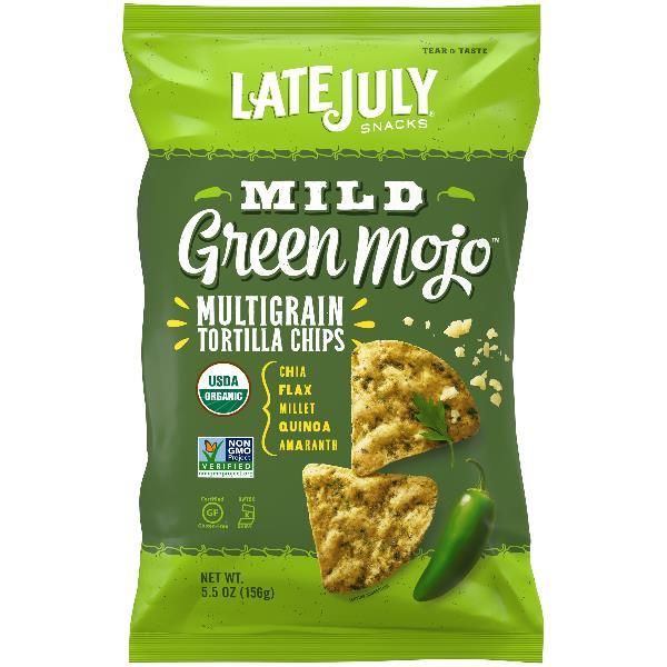 Late July Tortilla Chips Mojo Flavored Multi Grain 5.5 Ounce Size - 12 Per Case.