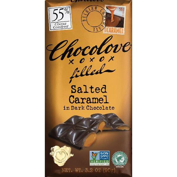 Salted Caramel In Dark Chocolate (Master Case) 3.2 Ounce Size - 120 Per Case.