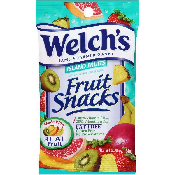 Welch's Fruit Snacks Island Fruit 2.25 Ounce Size - 48 Per Case.