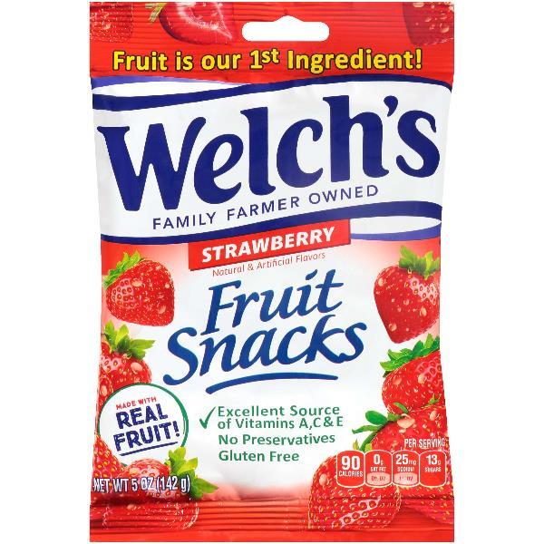 Welch's Fruit Snacks Strawberry 5 Ounce Size - 12 Per Case.