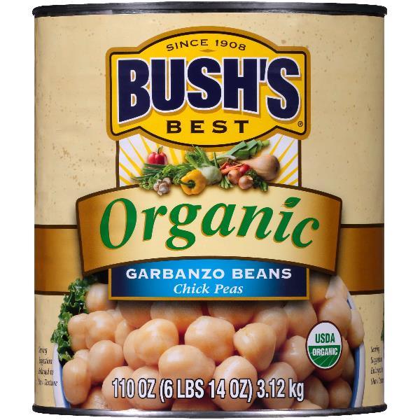 Bush's Organic Garbanzo Beans 110 Ounce Size - 6 Per Case.