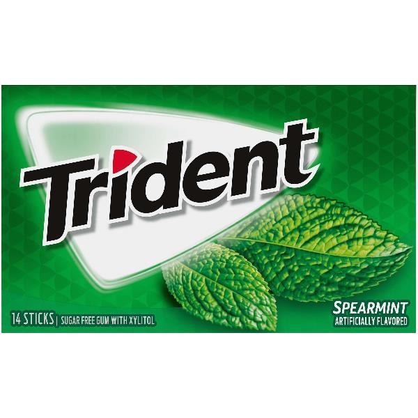 Trident Spearmint 14 Count Packs - 144 Per Case.