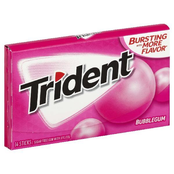Trident Bubblegum 14 Count Packs - 144 Per Case.