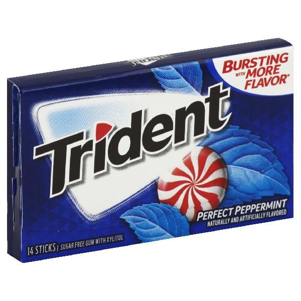 Trident Peppermint 14 Count Packs - 144 Per Case.