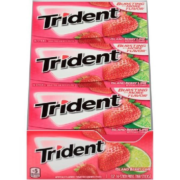 Trident Ilberry Lime 14 Count Packs - 144 Per Case.