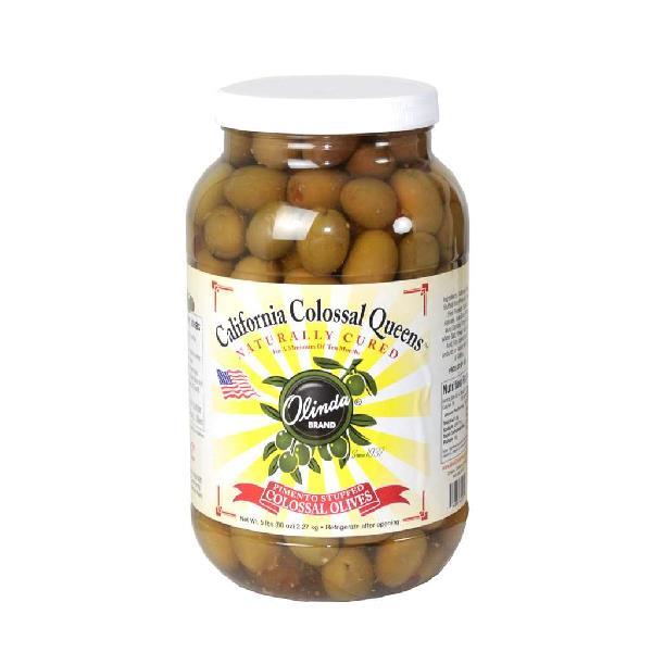 Colossal Stuffed Queen Olive Pet Jars 1 Gallon - 4 Per Case.