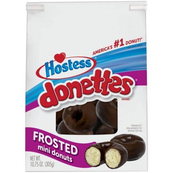 Hostess Chocolate Mini Donette Bag Frozen 10.75 Ounce Size - 6 Per Case.