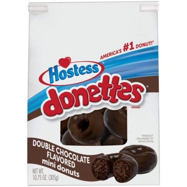 Hostess Double Chocolate Donette Bag Frozen 10.75 Ounce Size - 6 Per Case.