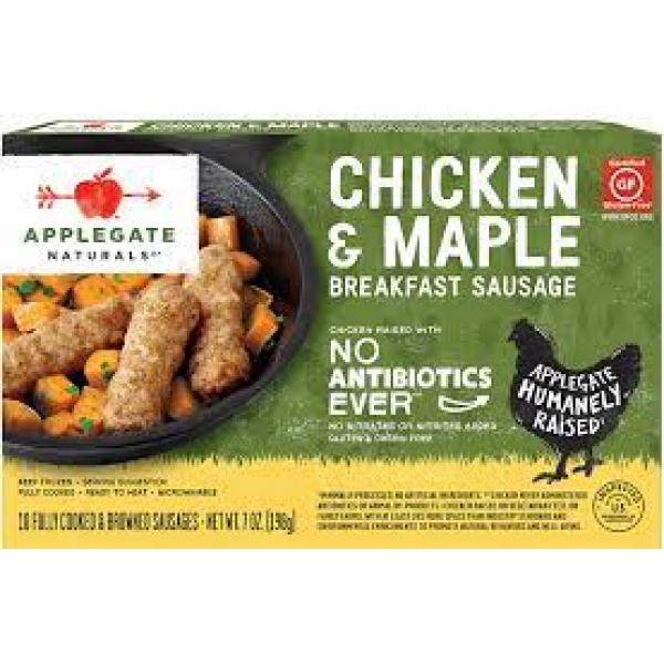 Applegate Farms Chicken Maple Sausage Link 7 Ounce Size - 12 Per Case.