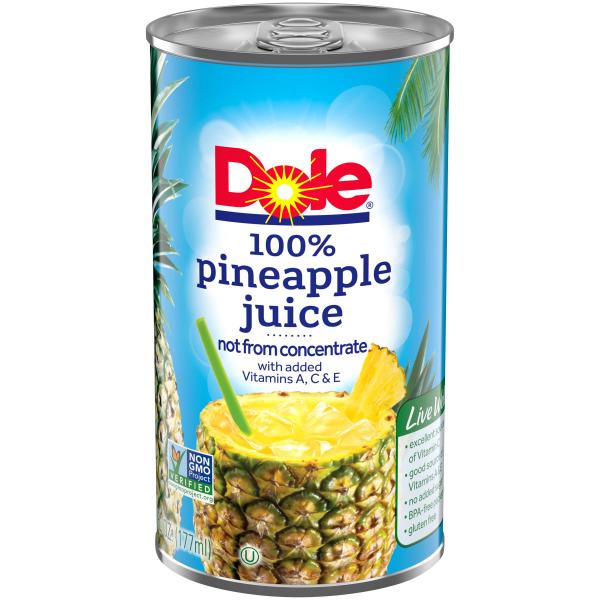 Pineapple Juice Pull Top 6 Ounce Size - 48 Per Case.