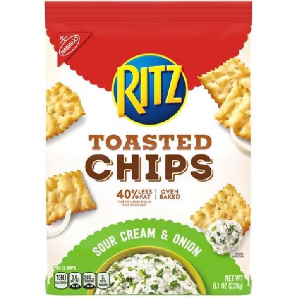 Ritz Chips Sr Crm & Onion 8.1 Ounce Size - 6 Per Case.