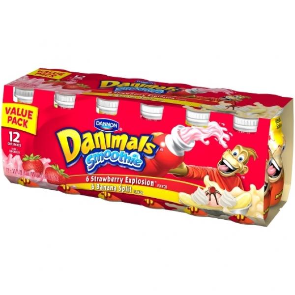 Drink Danimal Smoothies Strawberry Banana Split 3.1 Fluid Ounce - 48 Per Case.